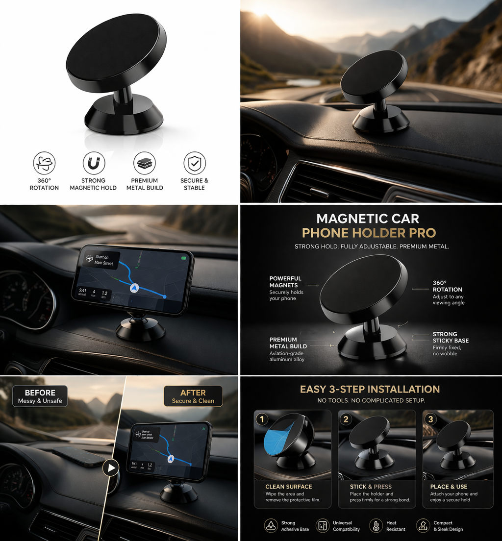 Magnetic Car Holder Pro (MagSafe Compatible)